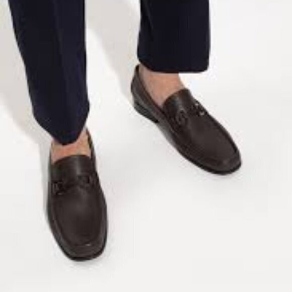 Ferragamo Logo Plaque Loafers Men Size 10